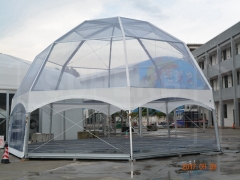 carpa de cúpula octogonal transparente